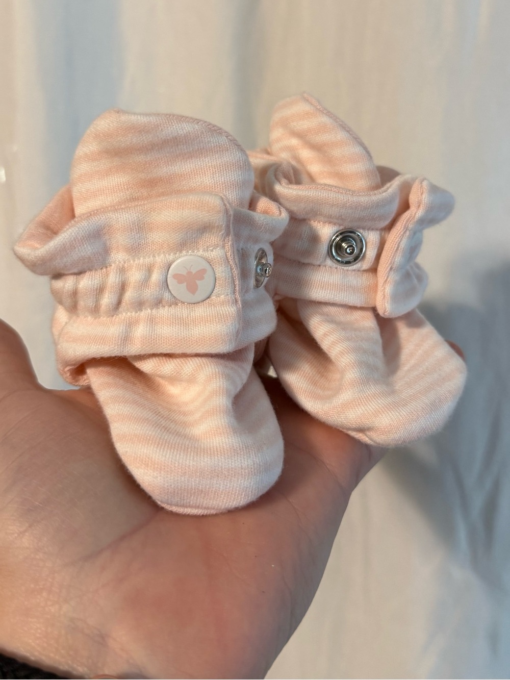 Burt's Bees Baby Peach Pink Newborn Shoes
